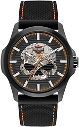 Harley-Davidson Willie Skull Self-Winding Stainless Steel Mens Watch 78A118