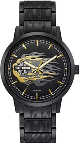 Harley-Davidson Metallic Flames Stainless Mens Watch 78A121