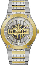Harley-Davidson Bar & Shield Logo Hardware Gold-Tone Mens Watch 78A125