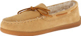 Minnetonka Mens Pile Lined Hardsole Slipper -  Tan Suede -  8 M 3901-TAN-8