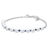 Pandora Freshwater Cultured Pearl Blue Cord Chain Bracelet 591689C01-16