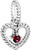 PANDORA Blazing Red Beaded Heart Dangle Charm - 798854C02