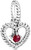 PANDORA Dark Red Beaded Heart Dangle Charm - 798854C08