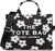 Marc Jacobs The Daisy Canvas Medium Tote Bag - Black/White 2S5HTT028H03-005 Marc Jacobs The Daisy Canvas Medium Tote Bag - Black/White 2S5HTT028H03-005
