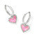 Kendra Scott Ari Heart Silver Huggie Earrings in Pink Iridescent 9608881615 Kendra Scott Ari Heart Silver Huggie Earrings in Pink Iridescent 9608881615
