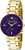 Anne Klein Gold-Tone Purple Dial with Second Hand Ladies Watch AK/1362PRGB