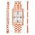 Anne Klein Rose Gold-Tone Rectangular Mother-of-Pearl Center Ladies Watch AK-3990WRST AK/3990WRST Anne Klein Rose Gold-Tone Rectangular Mother-of-Pearl Center Ladies Watch AK-3990WRST AK/3990WRST