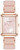 Anne Klein Rose Gold-Tone Rectangular Pink Mother-of-Pearl Silicone Ladies Watch AK/5278RGBH
