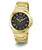 Guess Roman Numeral Black Dial Gold Tone Mens Watch GW0789G2