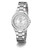 Guess Crystal Bezel Textured Silver Tone Ladies Watch GW0877L1