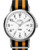 Timex Weekender 40mm Silver-Tone Case Orange and Black Stripe Slip Thru Fabric Strap Mens Watch TW2W86200