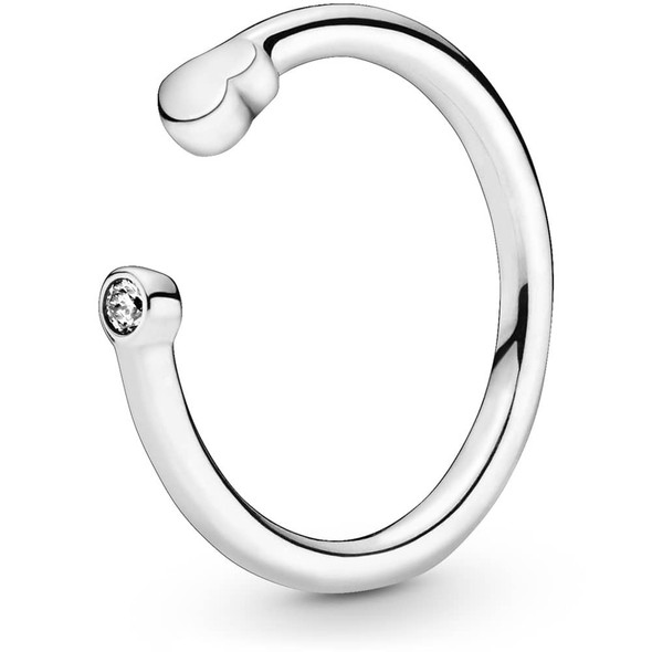 PANDORA Polished Heart Open Ring