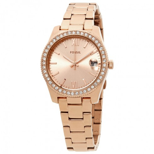 Fossil Scarlette Rose Gold-Tone Stainless Steel Ladies Watch ES4318