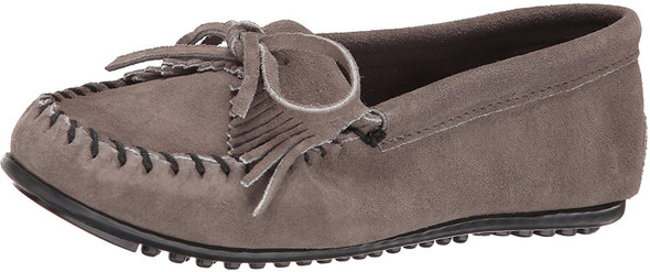 Minnetonka Womens Kilty Moccasin - Grey - 8 M US 401T-GREY-8