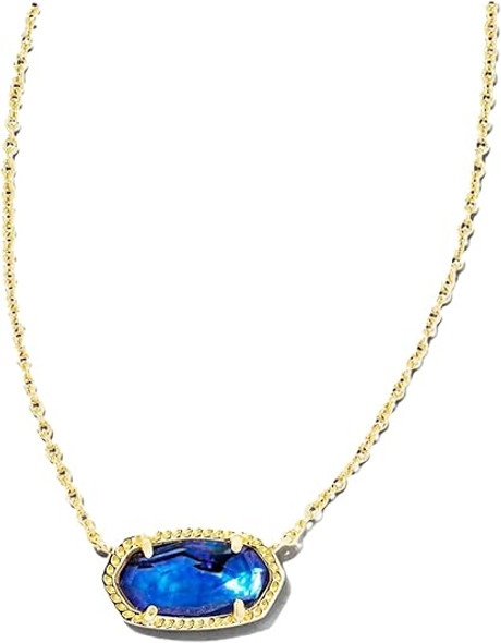 Kendra Scott Elisa Birthstone Necklace Gold Navy Abalone 9608800089