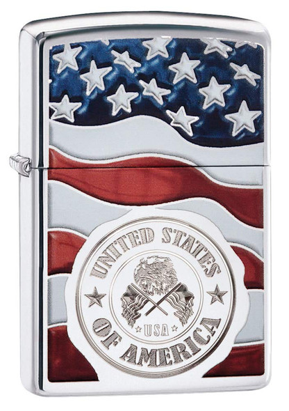 Zippo 250 American Stamp on Flag Lighter 29395