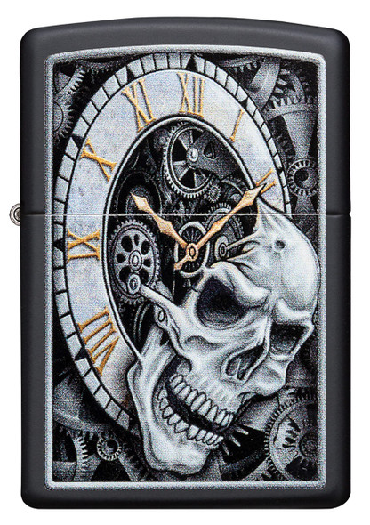 Zippo 218 Skull Clock Design Lighter 29854