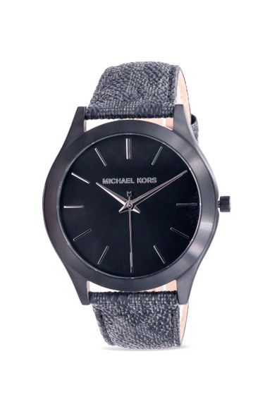 Michael Kors Slim Runway Black Stainless Steel Mens Watch MK8734