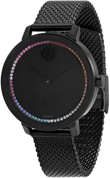 Movado Bold Evolution Black Mesh Ladies Watch 3600714