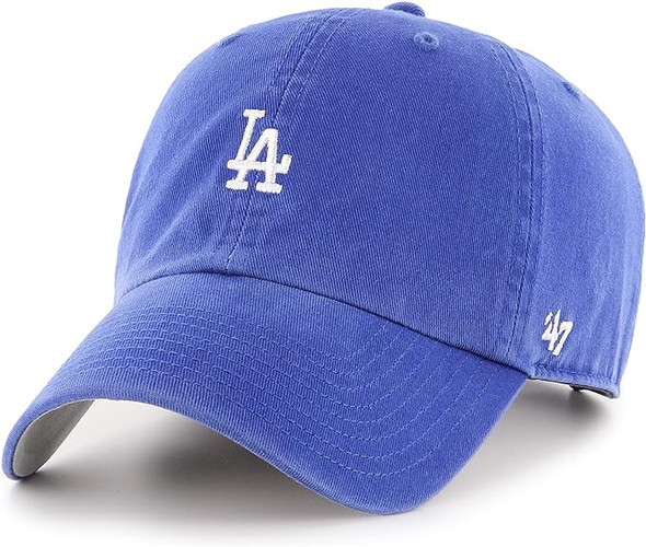 47 Brand Los Angeles Dodgers Base Runner Clean Up Cap - Royal - One Size B-BSRNR12GWS-RYA