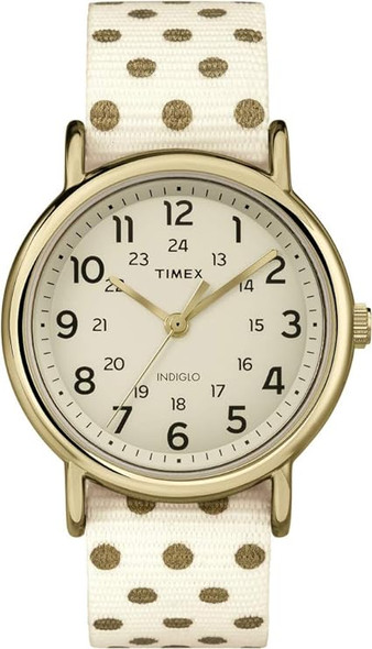 Timex Weekender Dots Cream Nylon Ladies Watch TW2P66100