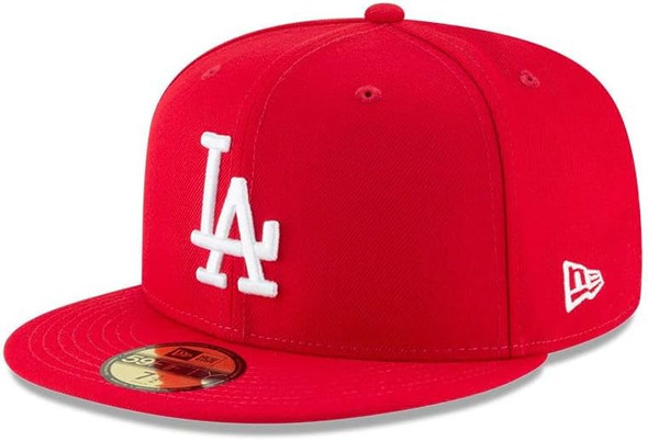 New Era MLB Basic Los Angeles Dodgers 59Fifty Fitted Baseball Cap - Scarlet Red