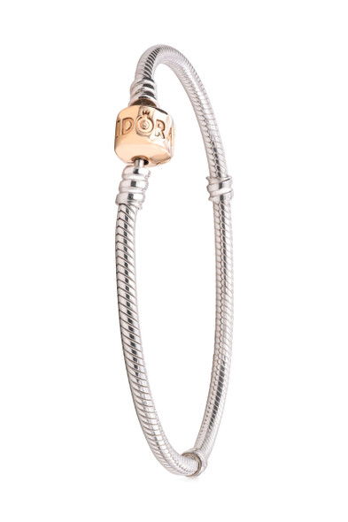 PANDORA Moments Snake Chain Charm Sterling Silver 14K Bracelet 590702-19HG