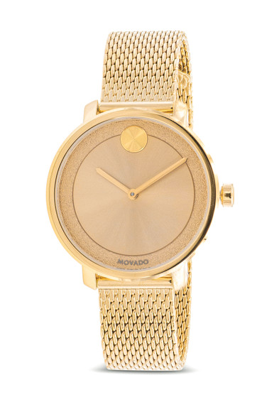 Movado Bold Gold-Tone Mesh Ladies Watch 3600580