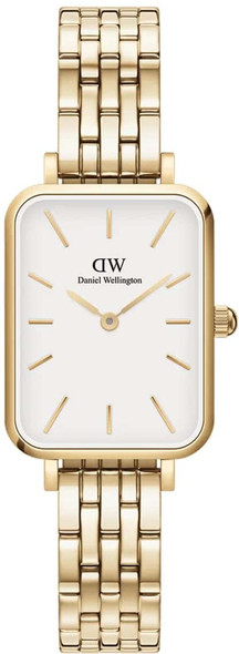 Daniel Wellington Quadro 5 Link Evergold Eggshell White Gold Ladies Watch DW00100622