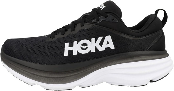 HOKA ONE Bondi 8 Mens Running Shoes - Black - Jacob Time Inc