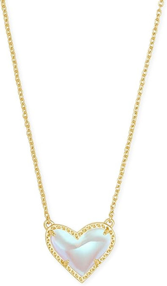 Kendra Scott Ari Heart Short Pendant Necklace Gold Dichroic Glass 4217706879