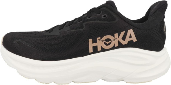 Hoka One Womens Clifton 10 Road Running Shoes - Black/Rose Gold