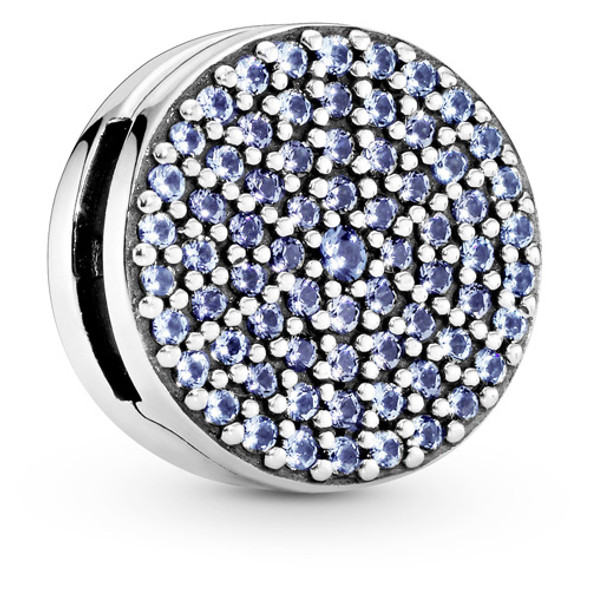 Pandora Round Blue Pave Clip Charm 797583C01