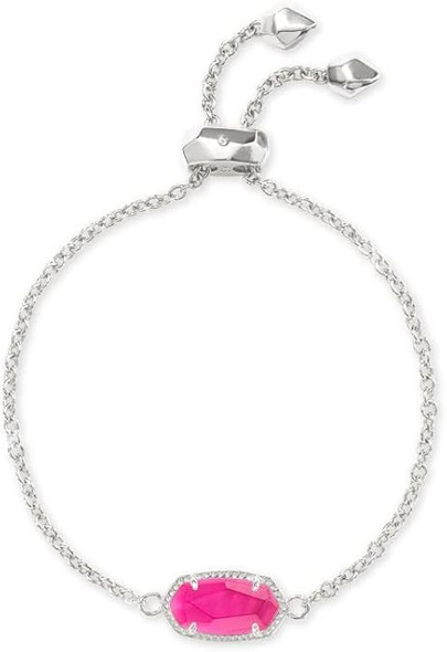 Kendra Scott Elaina Silver Adjustable Chain Bracelet in Azalea Illusion 9608800214