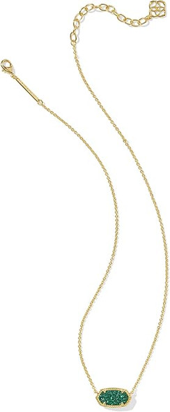 Kendra Scott Elisa Gold Short Pendant Necklace in Emerald Drusy 9608880981 Kendra Scott Elisa Gold Short Pendant Necklace in Emerald Drusy 9608880981