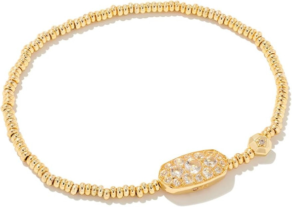 Kendra Scott Grayson Crystal Stretch Bracelet Gold White Crystal 9608802928