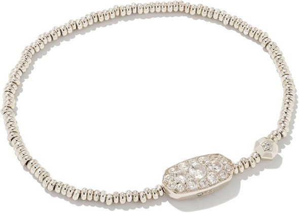 Kendra Scott Grayson Crystal Stretch Bracelet Rhodium White Crystal 9608802929