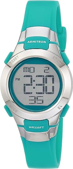 Armitron Sport Teal Resin Digital Chronograph Ladies Watch 45-7012TEL