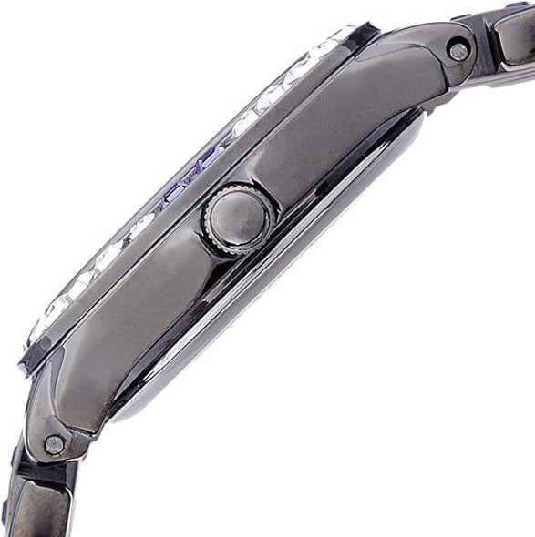 Armitron Purple Crystal Accented Gunmetal Bracelet Ladies Watch 75-3689VMDG