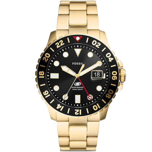 Fossil Mens Blue GMT Watch FS5990