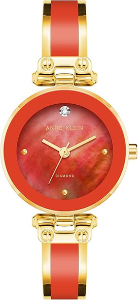 Anne Klein Genuine Diamond Dial Bangle Ladies Watch AK/1980RDGB