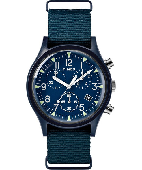 Timex Military MK1 Chrono 40mm All Blue Mens Watch TW2R67600