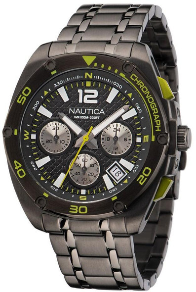 Nautica Tin Can Bay Gunmetal Stainless Steel Mens Watch NAPTCF210