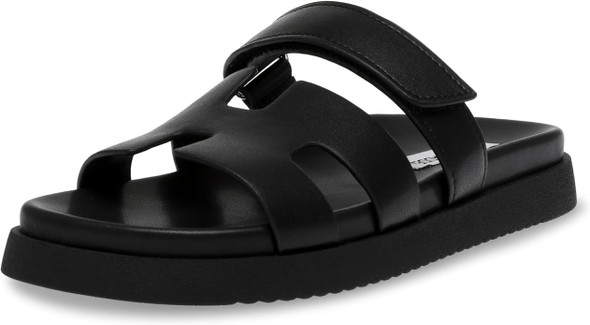 Steve Madden Mayven Womens Slide - Black Leather