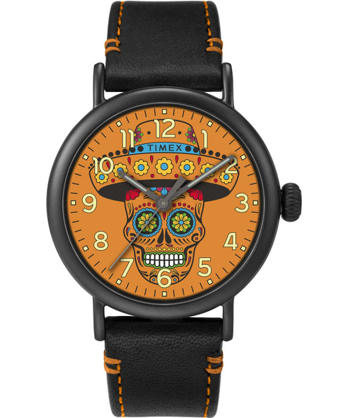 Timex Standard Dia De Los Muerto Orange Dial Mens Watch TW2V67700