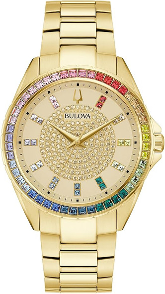 Bulova Crystal Phantom Gold-Tone Mens Watch 97A179