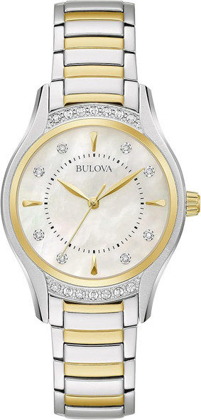 Bulova Two-Tone MOP & Diamond Ladies Watch 98R288