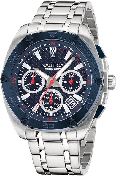 Nautica Tin Can Bay Recycled Stainless Steel And Silicone Mens Watch Box Set NAPTCS304