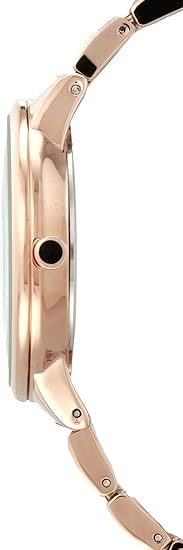 Anne Klein Rose Gold-Tone and Tortoise Resin Link Bracelet Ladies Watch AK/1412BTRG