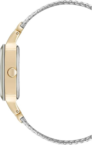 Anne Klein Two-Tone Tonneau Diamond Accent Mesh Bracelet Ladies Watch AK/2185CHTT